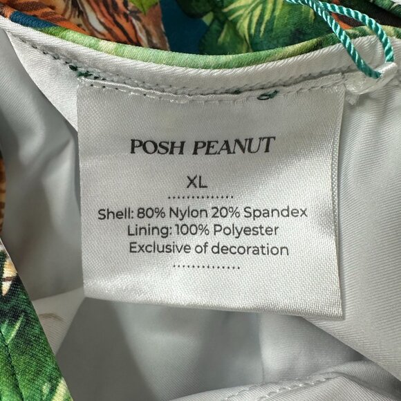 Posh Peanut Jungle Tiger One Piece Swimsuit - Green and Orange - Picture 4 of 6